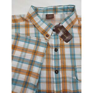GREAT NORTHWEST MENS 2XL BONEHEAD FISH SHIRT PLAID SHORT SLEEVE NWT Multi Colors